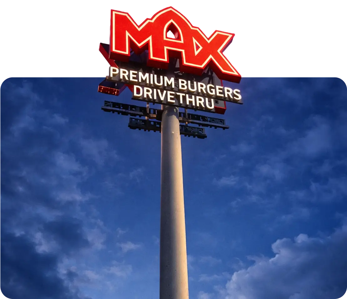 Pylon MAX Premium Burgers Drive Thru Pylon MAX Premium Burgers Drive Thru
